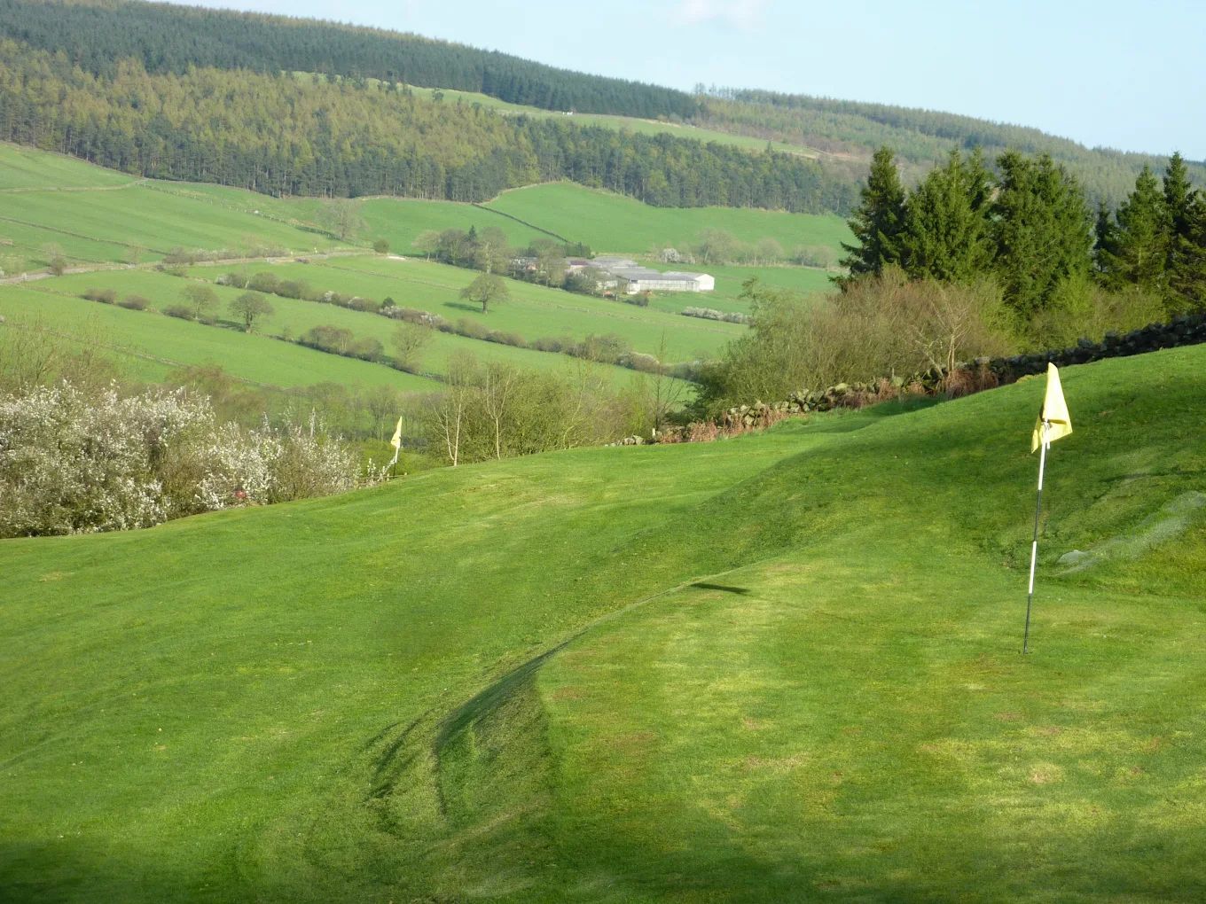 Rosedale abbey golf course view from green looking down the dale